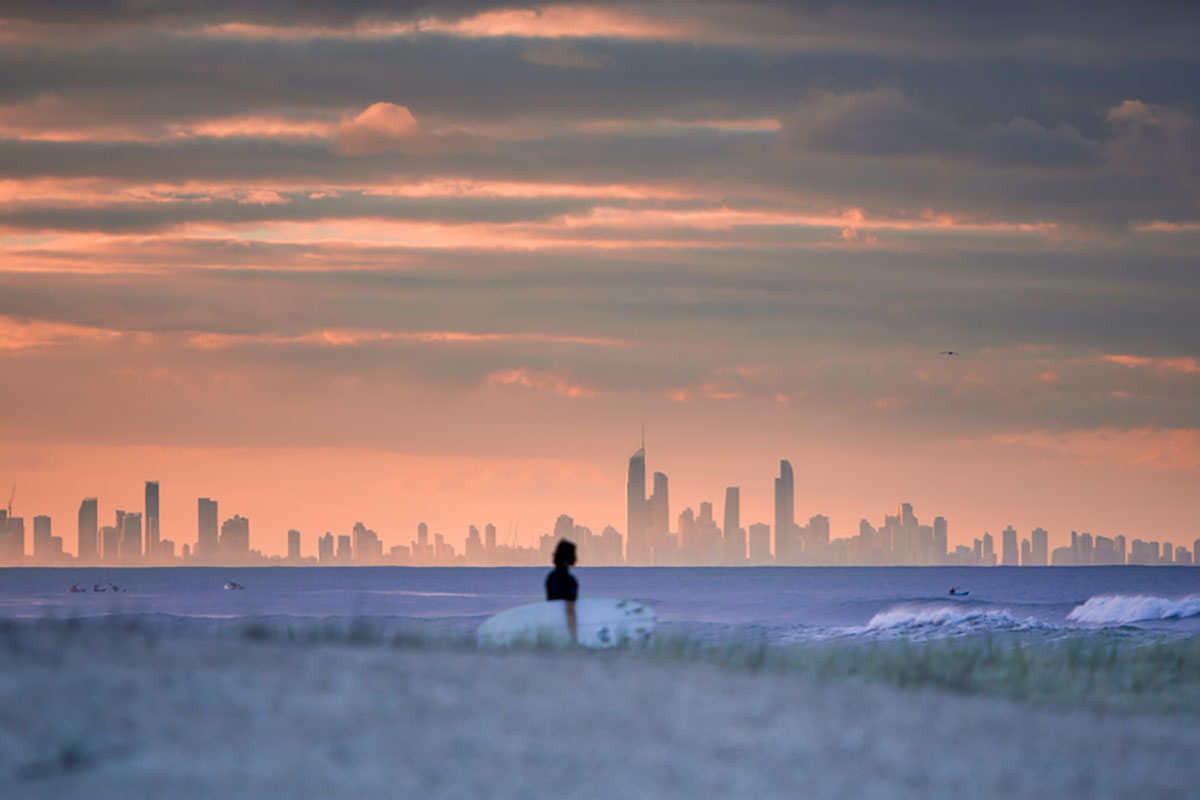 Gold Coast sunset, (image via Destination Gold Coast)