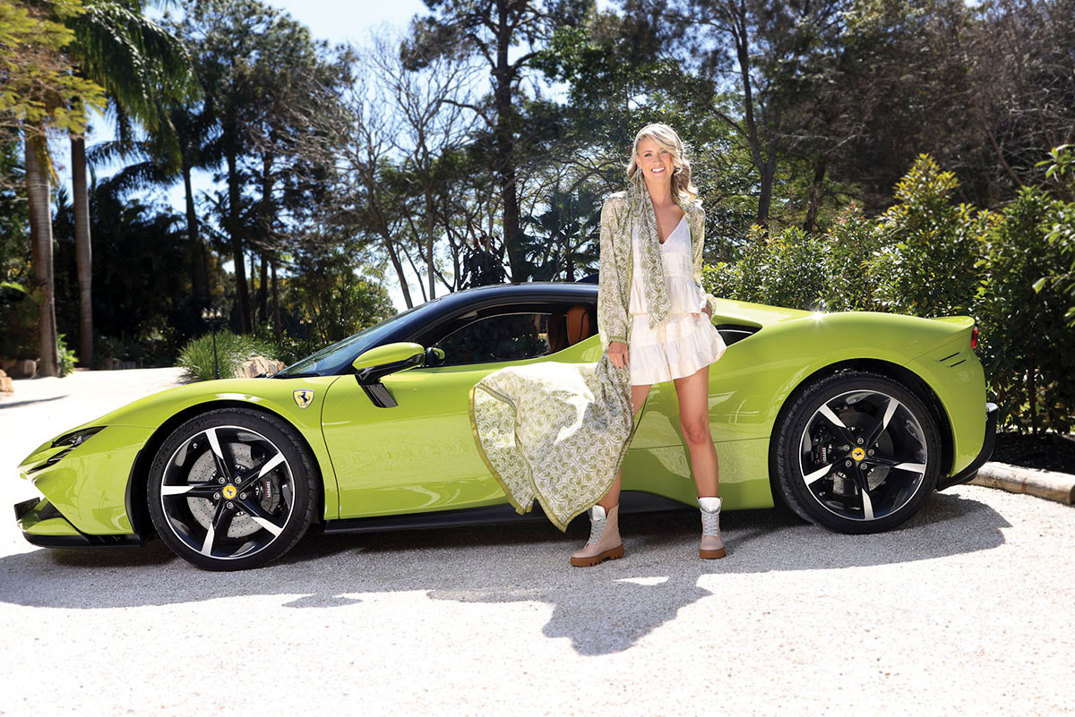 Rachael Reid aka Her Supercar Life with a Ferrari SF90 (image supplied)