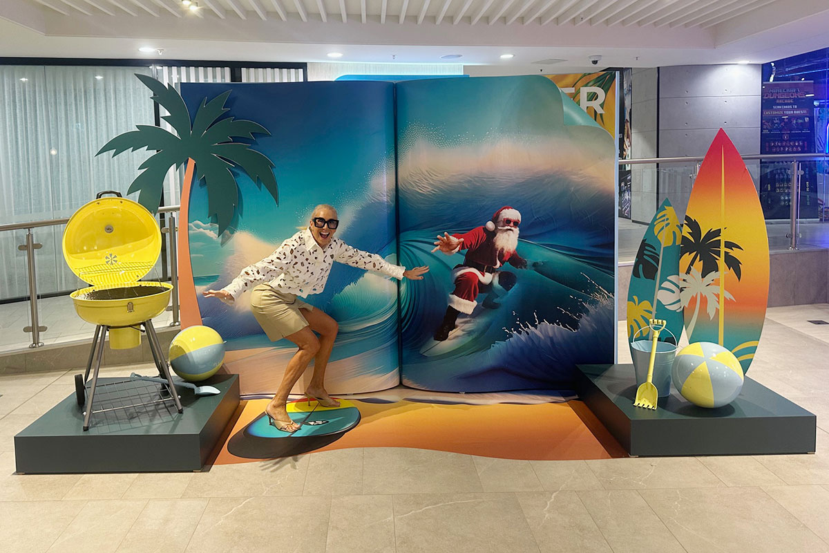 Surfing Santa Display, Level 1, The Oasis, Broadbeach (image supplied)